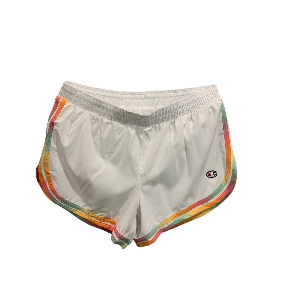 Medium Champion Womens New Running Varsity Shorts White Lined